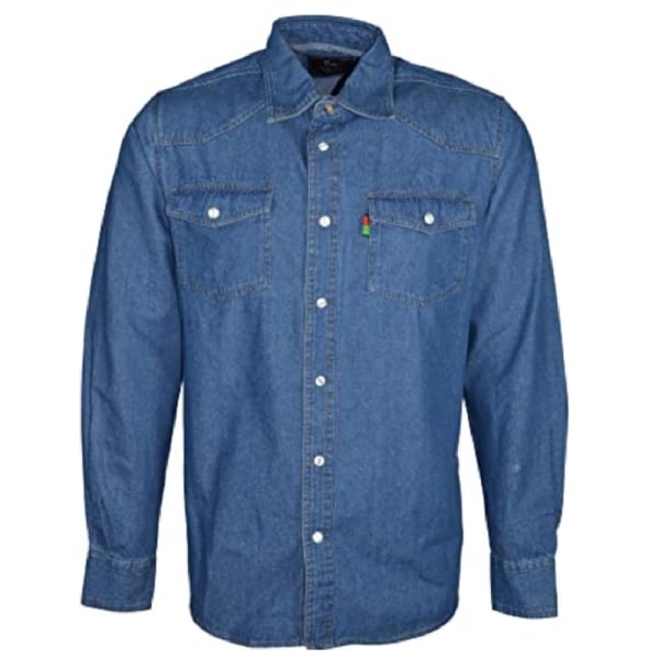 D555 västerländsk jeansskjorta för män XX-Large Stonewash Stonewash XX-Large