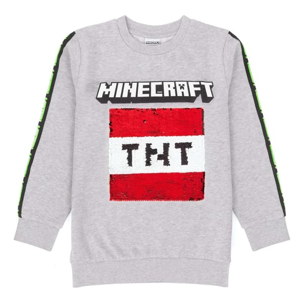 Minecraft Barn/Barn Sequin Flip Sweatshirt 13-14 År Grå Grey 13-14 Years