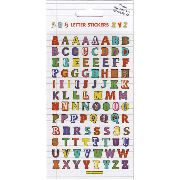 Papper Projekt Återanvändbara Bokstäver Stickers En Storlek Flerfärgad Multicoloured One Size