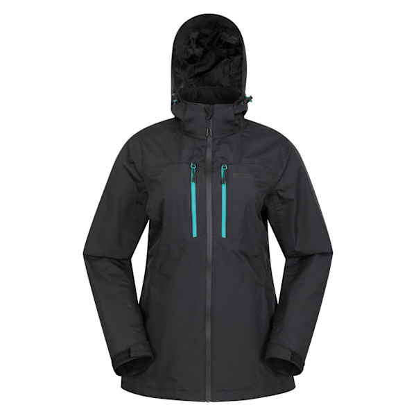 Mountain Warehouse Damjacka Rainforest II Extreme Vattentät för Kvinnor Jet Black 20 UK