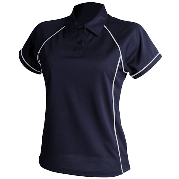 Finden & Hales Dam Coolplus Piped Sports Polo Shirt M Marinblå/Vit Navy/White M