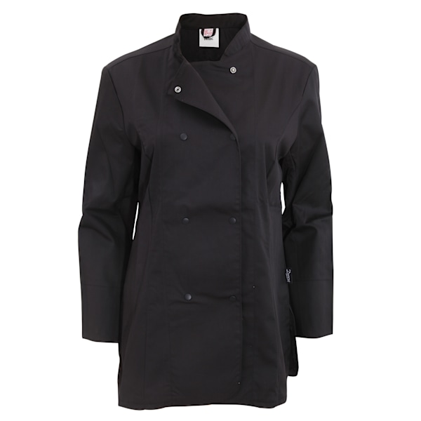 Dennys Dam/Kvinnor Långärmad Figursydd Kockjacka M Svart Black M