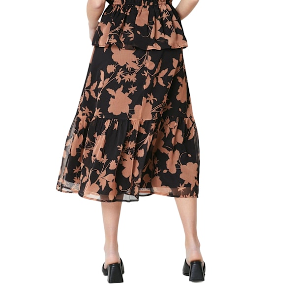 Principles Dam/Dam Floral Fodrad Petite Midi Kjol 16 UK B Black 16 UK