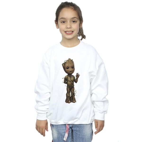 Marvel Girls I Am Groot Wave Pose Sweatshirt 7-8 år Vit White 7-8 Years