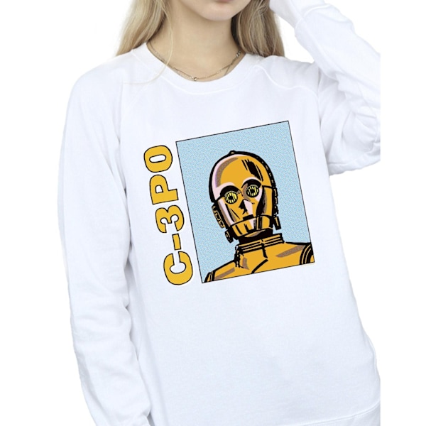 Star Wars Dam/Damer C3PO Linje Art Sweatshirt XL Vit White XL