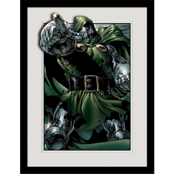 Marvel Doctor Doom Rule inramad affisch 40cm x 30cm Grå/Grön/Svart Grey/Green/Black 40cm x 30cm