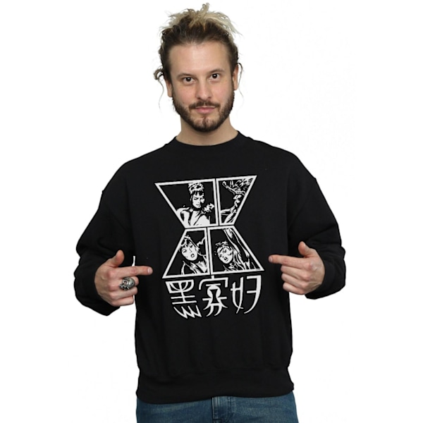 Marvel Herr Svart Änka Symbol Sweatshirt L Svart Black L