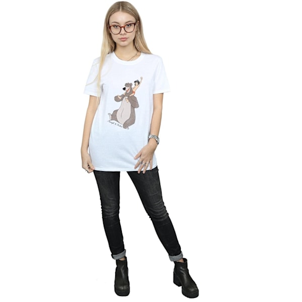 Djungelboken Dam/Dam Classic Mowgli Och Baloo Bomull Boyfriend T-Shirt White M