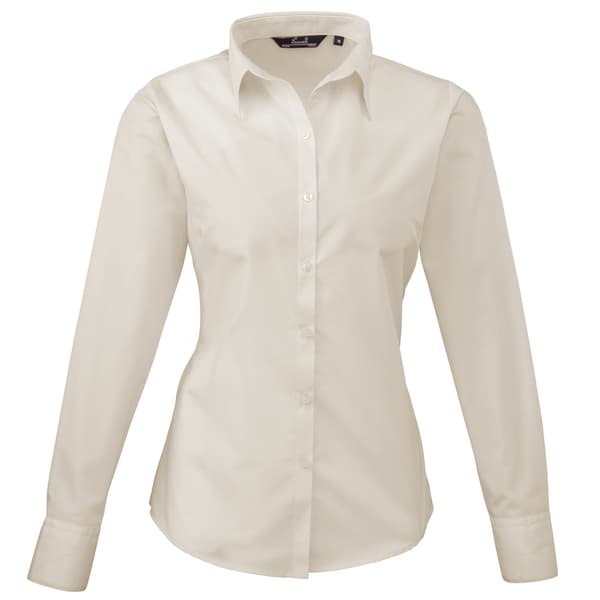 Premier Dam/Dam Poplin Långärmad Blus 22 Ljusblå Light Blue 22