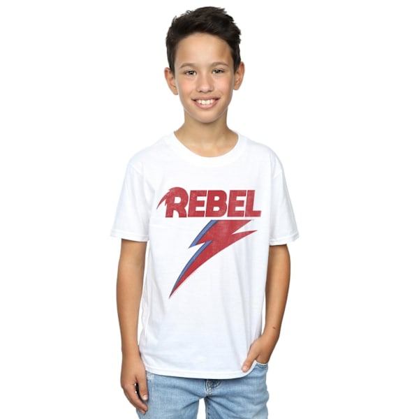 David Bowie Boys Distressed Rebel T-Shirt 9-11 år Vit White 9-11 Years