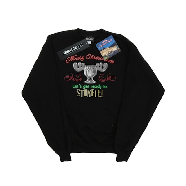 National Lampoon's Christmas Vacation Girls Moose Head Sweatshirt Black 7-8 Years