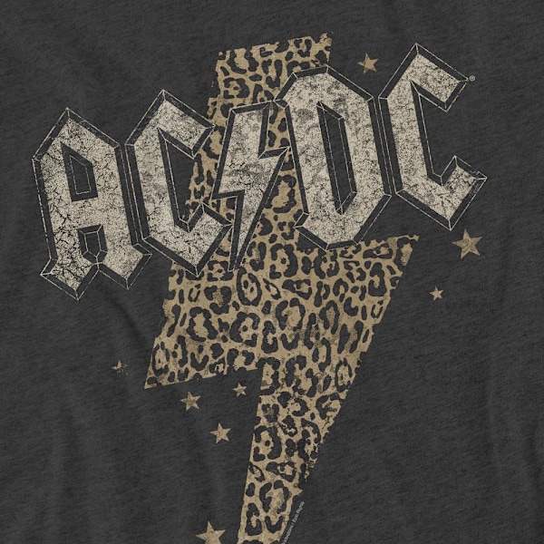 AC/DC Unisex Vuxen Leopardtryck Bolt T-Shirt M Kolgrå Charcoal M