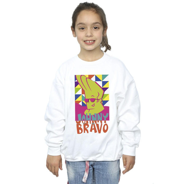 Johnny Bravo Girls Multi Triangles Pop Art Sweatshirt 5-6 år White 5-6 Years