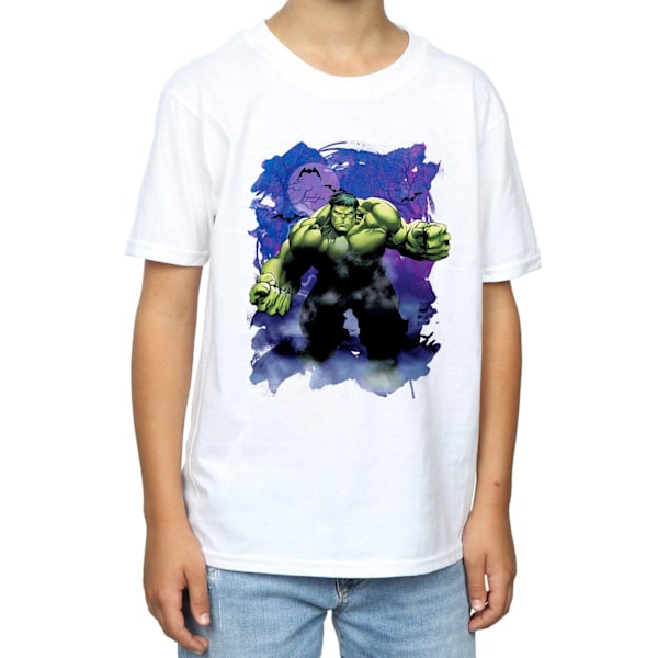 Marvel Boys Hulk Halloween Spooky Forest T-Shirt 9-11 år Vit White 9-11 Years