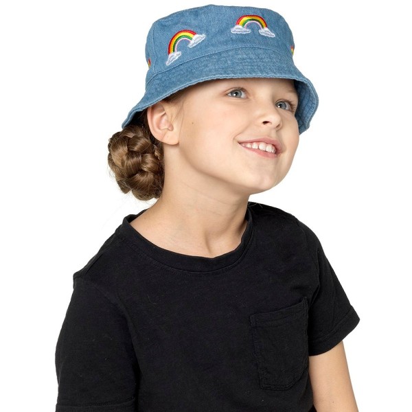 Tom Franks Kids Denim Bucket Hat med Broderi 4-6 år Deni Denim 4-6 Years