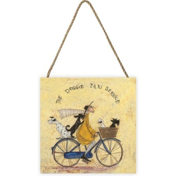 Sam Toft The Doggie Taxi Service Träplakett En Storlek Gul Yellow One Size