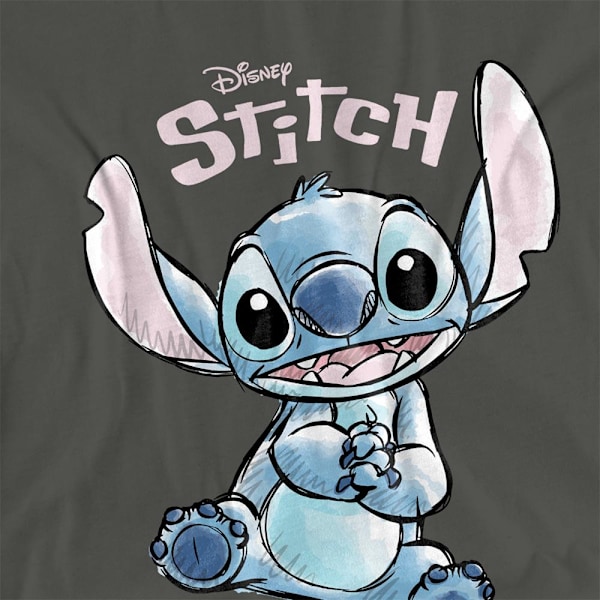 Lilo & Stitch Dam/Kvinnor Colour Me Happy Klassisk T-shirt XL Charcoal XL