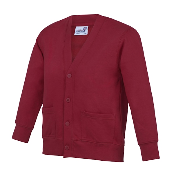 AWDis Academy Barn/Barnknapp Upp Skol Cardigan 13 År Burgundy 13 Years