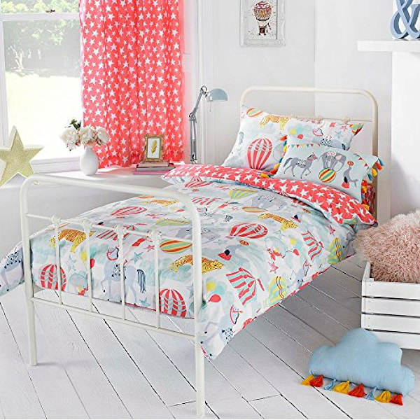 Riva Home Vintage Circus Påslakanset Enkelsäng Flerfärgad Multicolour Single