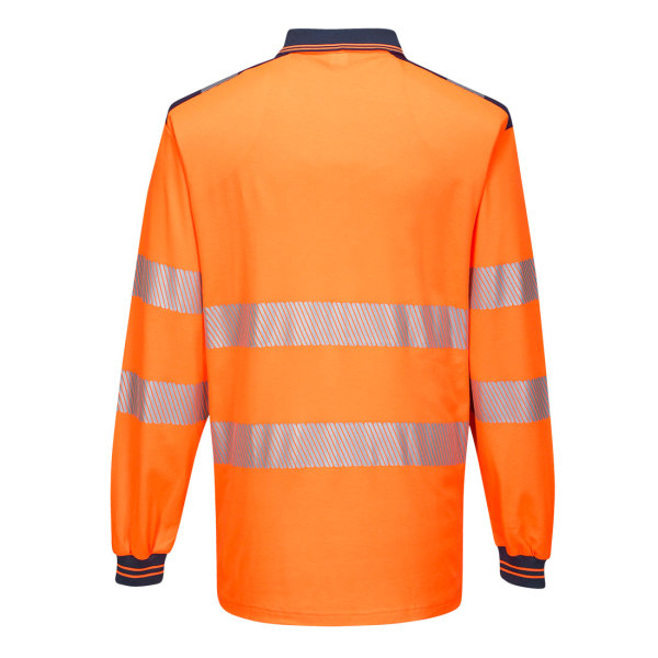 Portwest Herr PW3 Bomull Hi-Vis Säkerhets Polo Shirt M Orange/Marinblå Orange/Navy M