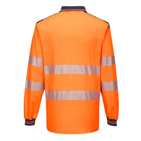 Portwest Herr PW3 Bomull Hi-Vis Säkerhets Polotröja S Orange/Marinblå Orange/Navy S