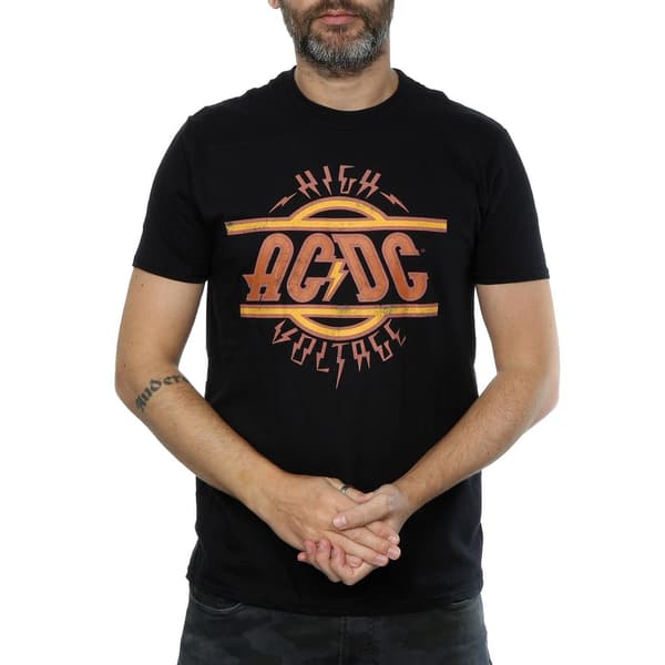 AC/DC Herr High Voltage Distressed Logo T-Shirt M Svart Black M