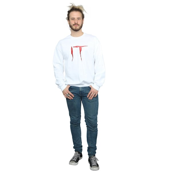 It Herr Distressed Logo Sweatshirt XL Vit White XL