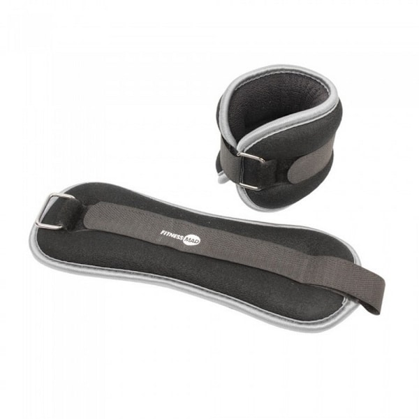 Fitness Mad handleds- och fotvikter (2-pack) 2 kg svart/grå Black/Grey 2kg