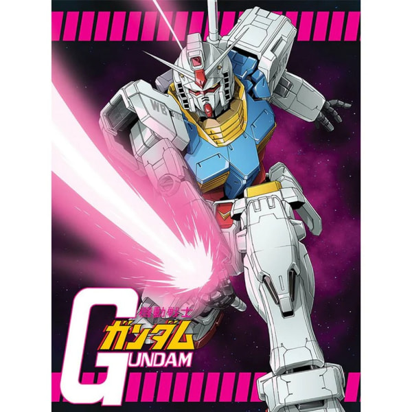 Gundam Beam Sabre Slash Print 40cm x 30cm Rosa/Vit/Blå Pink/White/Blue 40cm x 30cm