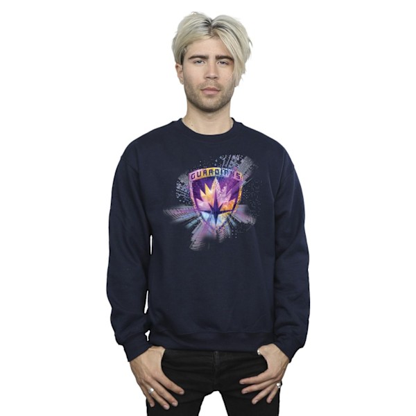 Marvel Herr Guardians Of The Galaxy Abstrakt Star Lord Sweatshirt Navy Blue M