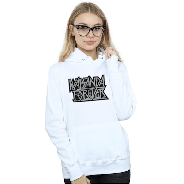 Marvel Dam/Kvinnor Wakanda Forever Logo Hoodie L Vit White L