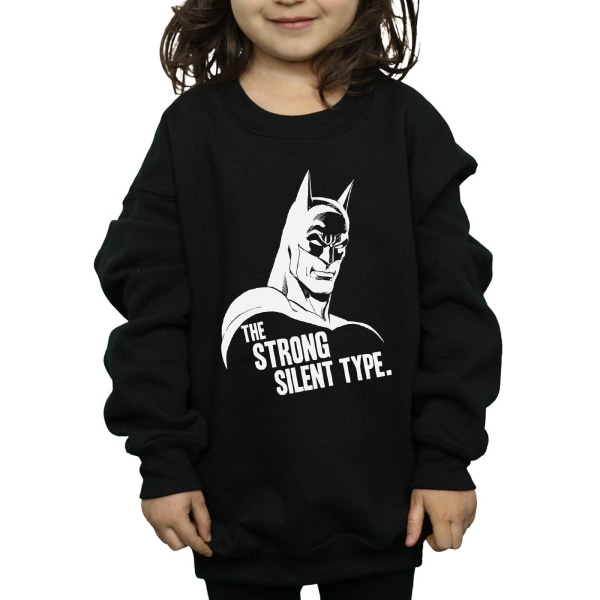 DC Comics Girls Superman Strong Silent Sweatshirt 5-6 år Bla Black 5-6 Years