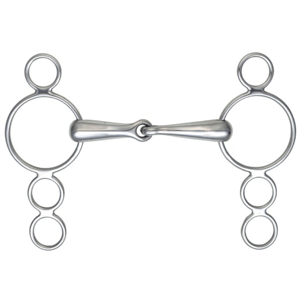 Shires Jointed Horse 3 Ring Gag Bit 5.5in Silver Silver 5.5in