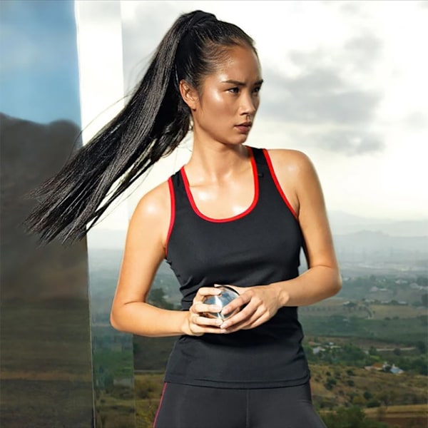 Tri Dri Dam/Kvinnor Panelad Fitness Sleeveless Vest S Svart Black / Red S