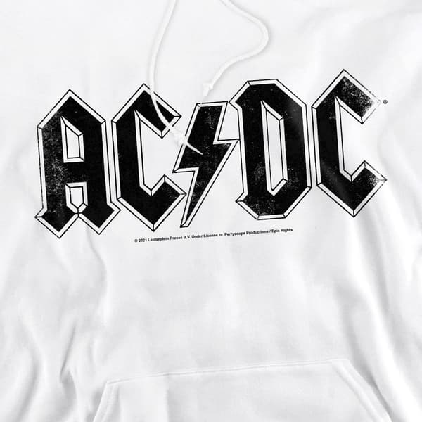 AC/DC Herr Logo Hoodie XL Vit White XL