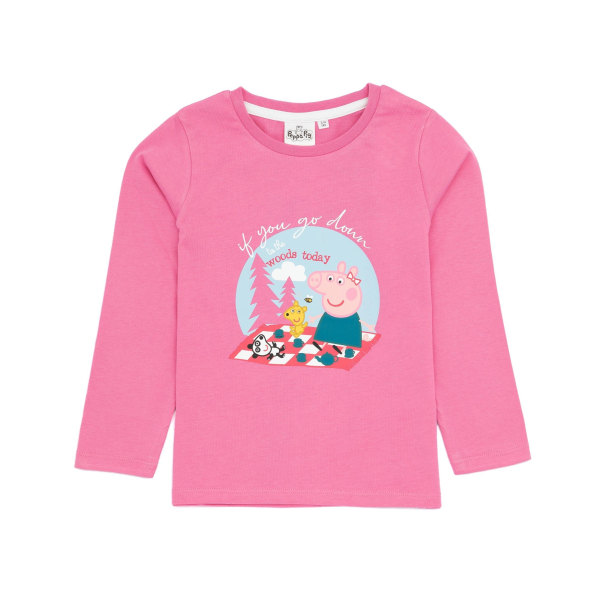 Greta Gris Girls Teddy Långärmad T-shirt 18-24 månader Rosa Pink 18-24 Months