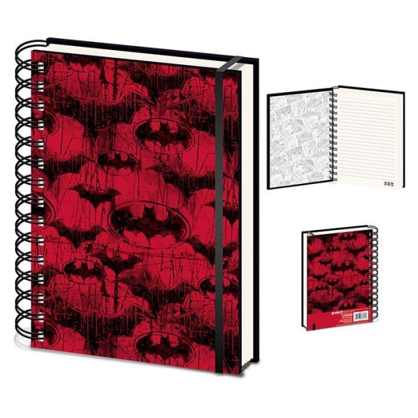 Batman Notebook & Pen A5 Röd/Svart Red/Black A5