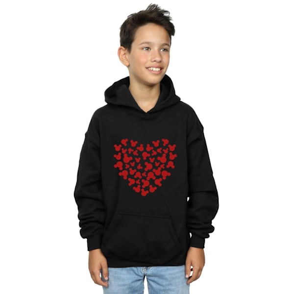 Disney Boys Mickey Mouse Hjärta Silhuett Hoodie 9-11 År Svart Black 9-11 Years