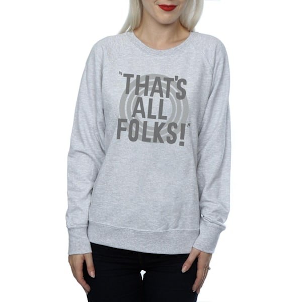 Looney Tunes Dam/Damer That´s All Folks Text Sweatshirt M H Heather Grey M