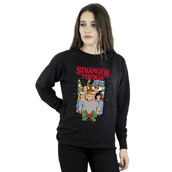 Netflix Dam/Kvinnor Stranger Things Jul Affisch Sweatshirt Black M