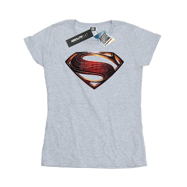 Superman Dam/Dam T-shirt i bomull med logotyp XL Sports Grey Sports Grey XL