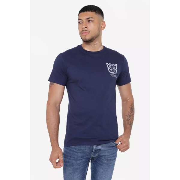Transformers Mens Factions Decepticons T-shirt XL Marinblå Navy XL