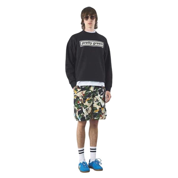 Pretty Green Herr Box Logo Bomullströja L Svart Black L