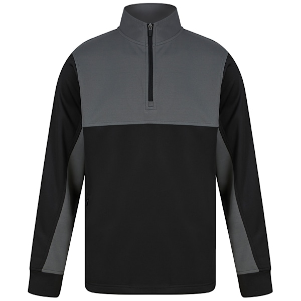 Finden & Hales Herr Quarter Zip Track Top 3XL Svart/Gunmetal Grå Black/Gunmetal Grey 3XL