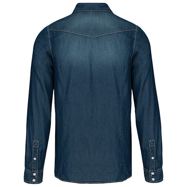Kariban Herr Denim Långärmad Skjorta M Blå Jeans Blue Jean M