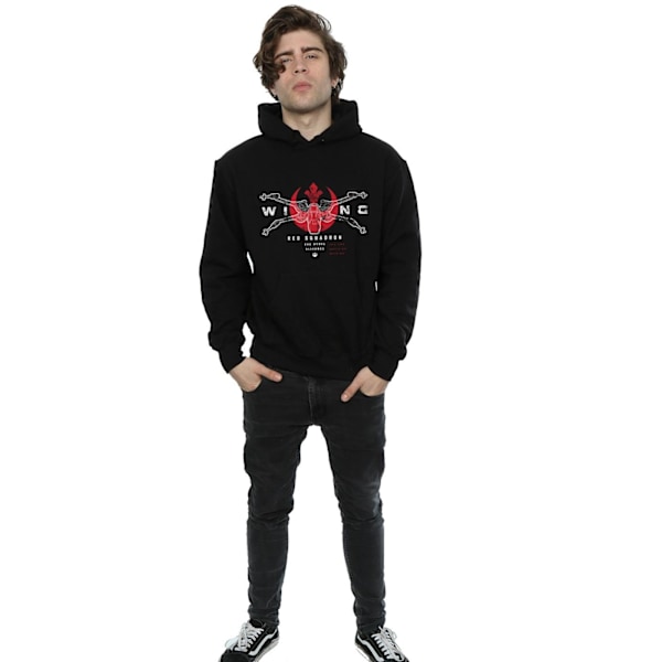 Star Wars Mens Rogue One X-Wing Red Squadron Hoodie M Svart Black M