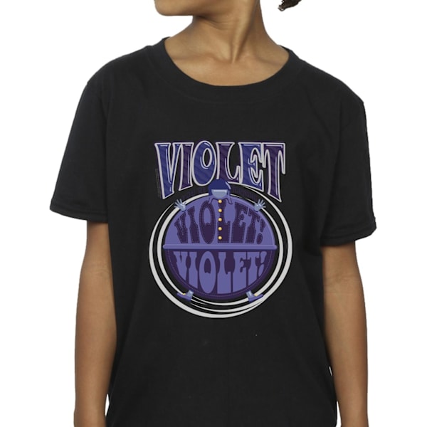 Willy Wonka Girls Violet Turning Violet Bomull T-shirt 5-6 år Black 5-6 Years