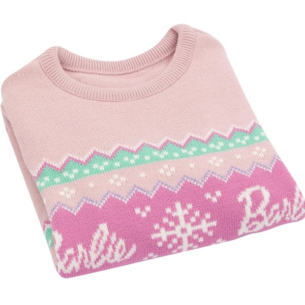 Barbie Girls Fair Isle Jumper 7-8 år Pastellrosa Pastel Pink 7-8 Years