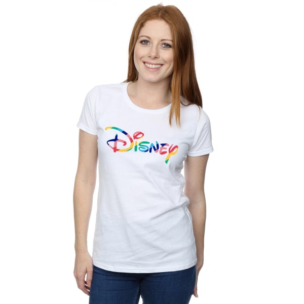 Disney Regnbågslogotyp för dam/dam T-shirt bomull L Vit White L