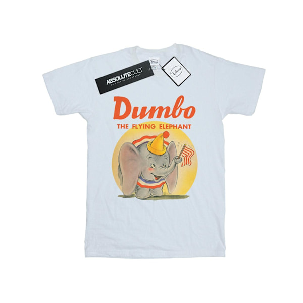 Disney Dam/Damer Dumbo Flygande Elefant Bomull Boyfriend T-Shirt XL Vit White XL